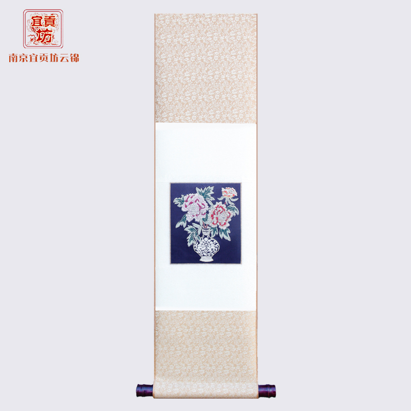 宝瓶牡丹卷轴