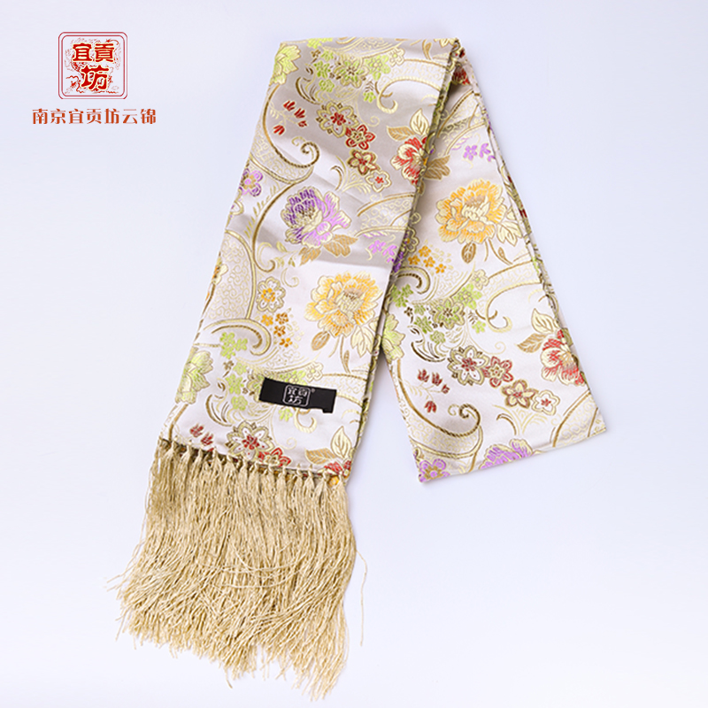 云锦牡丹围巾